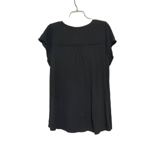 Torrid Women's Top Shirt V-Neck Short Sleeve Cotton Modal Black Size 3 - Picture 3 of 5